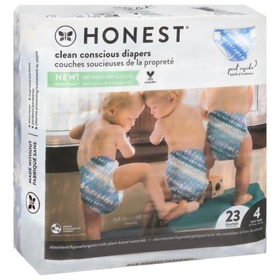 The Honest Co Diapers Busy Babe Size 4 (22-37 Lbs) Tie-Dye 1/23 CT [UNFI-CARLISLE #2452712] T