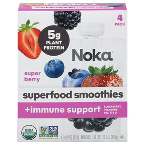 Noka Superfood Smoothie +Immune Support Super Berry 4 Pack Og2 6/4 PACK [UNFI #2914257] [ebt]