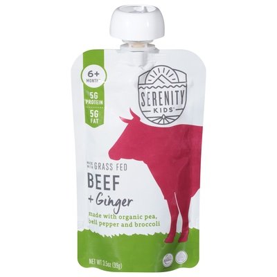Serenity Kids Beef + Ginger 6+ Months 6/3.5 OZ [UNFI-CARLISLE #2807345] [ebt]