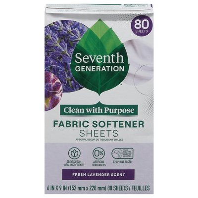 Seventh Generation Fabric Softener Sheets Fresh Lavender Scent 4/80 CT [UNFI #2747186] T