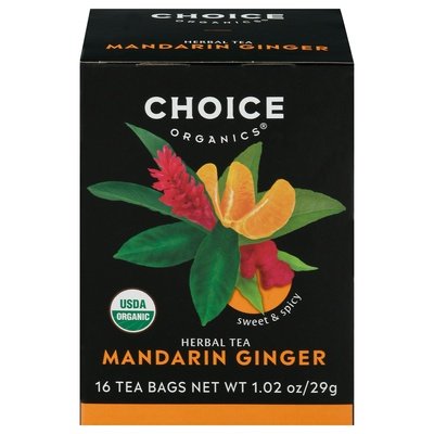 Choice Organics Herbal Tea Mandarin Ginger Tea Bags Og2 6/16 CT [UNFI #2808343] [ebt]
