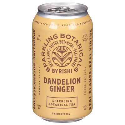 Rishi Tea Botanical Tea Sparkling Unsweetened Dandelion Ginger 12/12 OZ [UNFI #2618189] [ebt]