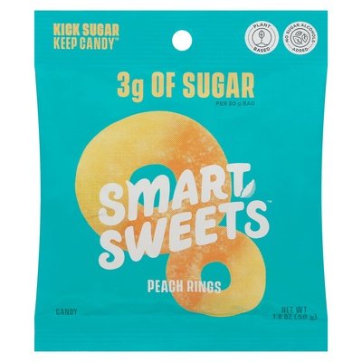 Smartsweets Candy Peach Rings 12/1.8 OZ [UNFI-CARLISLE #2426641] [ebt]