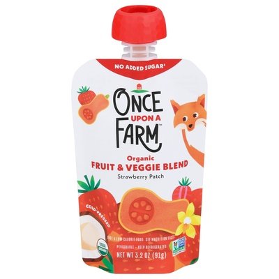 Once Upon A Farm Fruit & Veggie Blend Organic Strawberry Patch Og2 8/3.2 OZ [UNFI #2134690] [ebt]