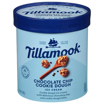 Tillamook Ice Cream Chocolate Chip Cookies Dough 6/1.5 QT [UNFI #2685915 ] [ebt]
