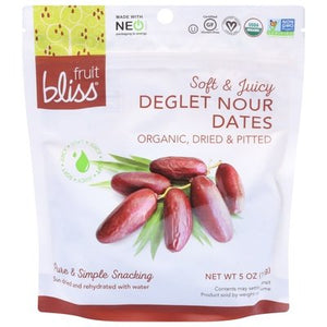Fruit Bliss Dates Deglet Nour Organic Dried & Pitted Og1 6/5 OZ [UNFI #1569151] [ebt]