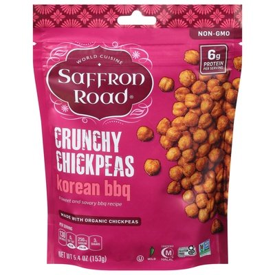 Saffron Road Crunchy Chickpeas Korean Bbq Mild Og3 6/5.4 OZ [UNFI #2865996] [ebt]