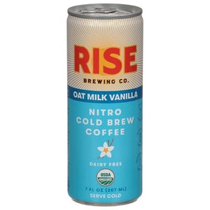 Rise Brewing Co Coffee Dairy Free Oat Milk Vanilla Nitro Cold Brew Og2 12/7 OZ [UNFI #2690675] [ebt]