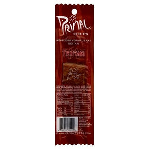 Primal Spirit Foods Vegan Jerky Meatless Seitan Teriyaki 24/1 OZ [UNFI-CARLISLE #267278] [ebt]