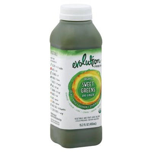 Evolution Fresh Juice Blend Vegetable And Fruit Organic Sweet Greens And Ginger Og2 6/15.2 OZ [UNFI #1560838] [ebt]