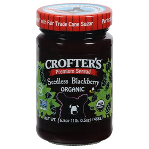 Crofters Premium Spread Organic Seedless Blackberry Og2 6/16.5 oz [UNFI #2271633 ] [ebt]