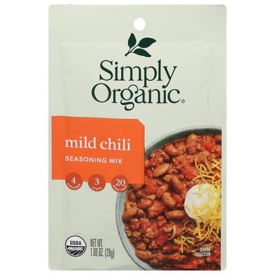 Simply Organic Seasoning Mix Mild Chili Og2 12/1 OZ [UNFI #1098938] [ebt]