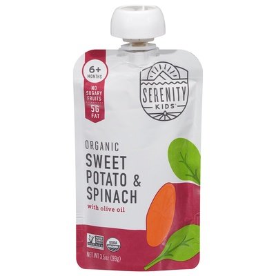 Serenity Kids Sweet Potato & Spinach Organic 6+ Months Og2 6/3.5 OZ [UNFI-CARLISLE #2367316] [ebt]