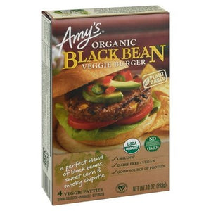 Amys Veggie Burger Organic Black Bean Og2 12/10 OZ [UNFI #2475853] [ebt]
