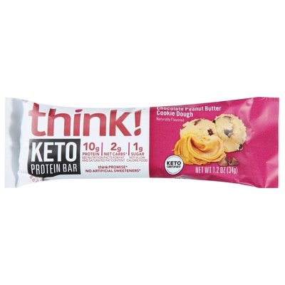 Think! Protein Bar Keto Chocolate Peanut Butter Cookie Dough 10/1.2 OZ [UNFI-CARLISLE #2754158] [ebt]