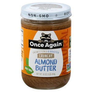 Once Again Almond Butter Unsweetened & Roasted Crunchy 6/16 OZ [UNFI #2615193] [ebt]