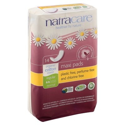 Natracare Maxi Pads Regular Normal 1/14 CT [UNFI-CARLISLE #507749] T