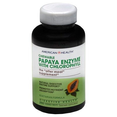 American Health Papaya Enzyme With Chlorophyll Vegetarian Formula Chewable Tablets 1/250 TAB [UNFI-CARLISLE #279109]