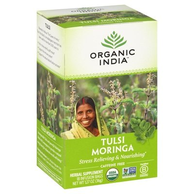 Organic India Herbal Supplement Tulsi Moringa Caffeine Free Infusion Bags Og2 6/18 BAG [UNFI #1543156] [ebt]