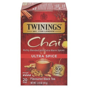 Twinings Flavoured Black Tea Chai Ultra Spice Tea Bags 6/20 BAG [UNFI #743096] [ebt]