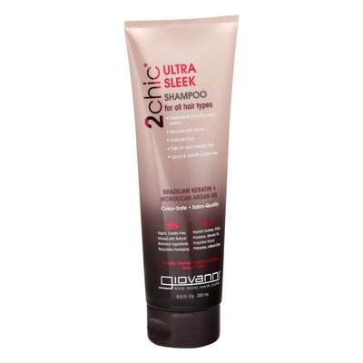 Giovanni Shampoo Ultra Sleek Brazillian Keratin + Moroccan Argan Oil 1/8.5 OZ [UNFI-CARLISLE #1084516] T