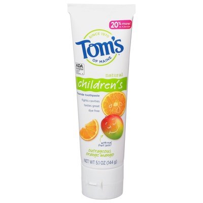 Toms Of Maine Toothpaste Fluoride Outrageous Orange Mango Natural Childrens 6/5.1 OZ [UNFI-CARLISLE #2555472] T