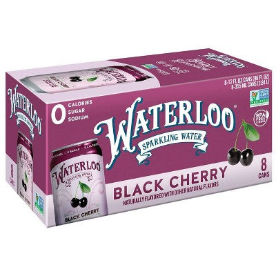 Waterloo Sparkling Water Black Cherry 3/8/12 OZ [UNFI #2240943] [ebt]