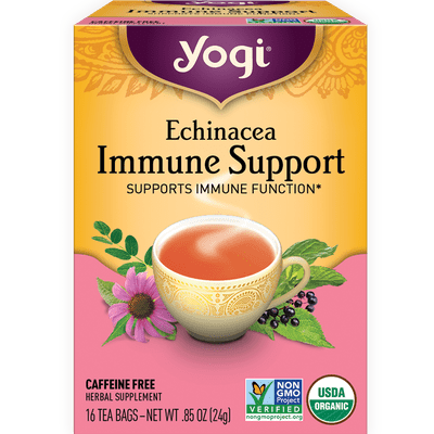 Yogi Herbal Tea Echinacea Immune Support Tea Bags Og3 6/16 BAG [UNFI #355073] [ebt]