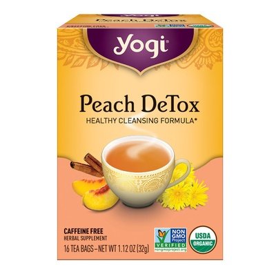 Yogi Tea Bags Caffeine Free Peach Detox Og2 6/16 BAG [UNFI #1862655] [ebt]